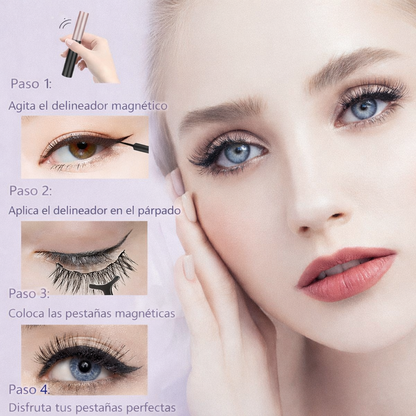 Pestañas mágneticas perfectas en 2 minutos.