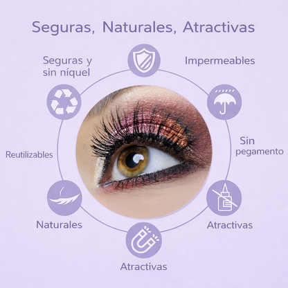 Pestañas mágneticas perfectas en 2 minutos.