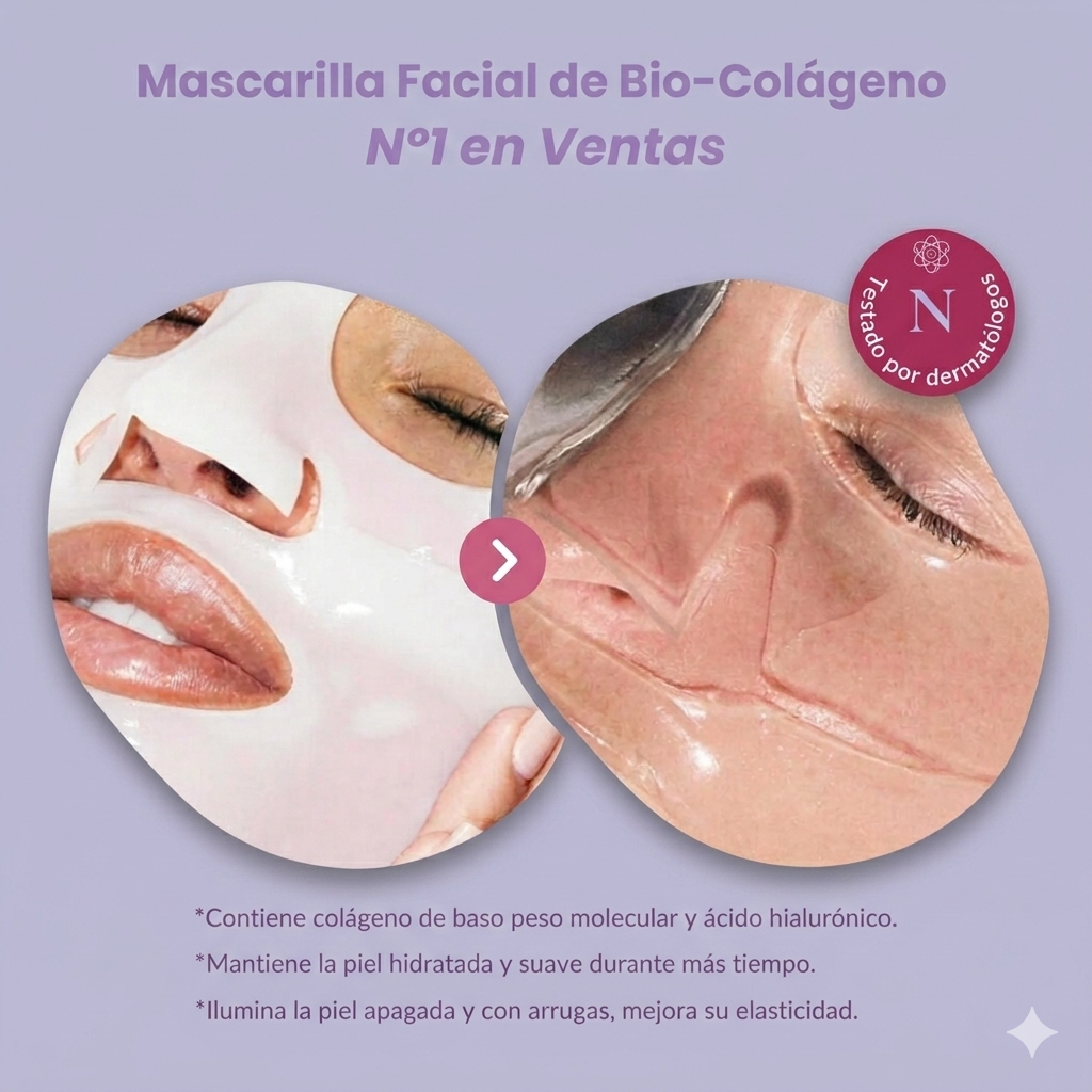 Mascarilla Facial Colageno-Lifting Visible en 20 Minutos