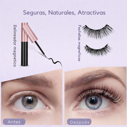 Pestañas mágneticas perfectas en 2 minutos.